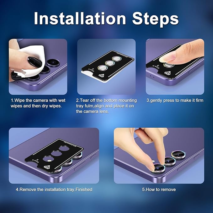 for Samsung Galaxy S24 Plus Camera Lens Protector, Individual Metal Ring - Image 6