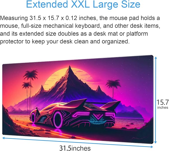 Purple Cyberpunk Fantasy Gaming Mouse Pad - Image 2