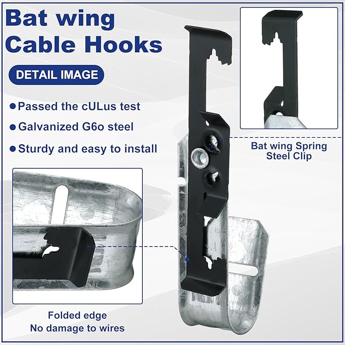 Zonon 25 Pcs J Hooks for Hanging Metal J Hook Hangers Cable Support - Image 3