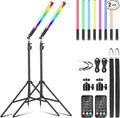 2 Pack RGB LED Video Light Wand Stick, LUXCEO Photography Studio Lighting Kits by LUXCEO
