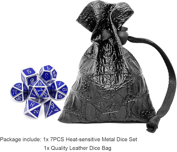 Haxtec Heat Sensitive Metal DND Dice Set Color Changing Metal Dice Temperature - Image 3