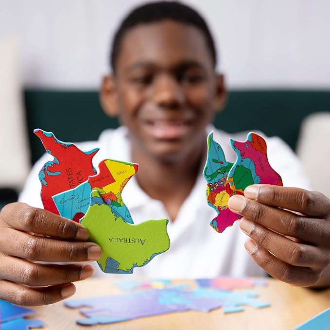 GeoToys GeoPuzzle, World Shaped Jigsaw Puzzles, Geography Game & Map Puzzle - Image 8