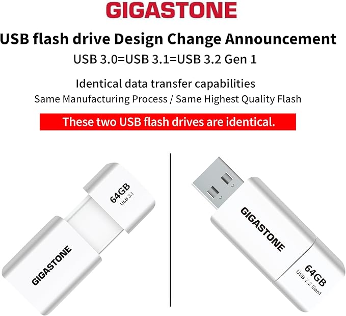 GIGASTONE 64GB Flash Drive Z60 USB 3.2 Gen 1, 100MB/s Ultra Fast, Retractable - Image 2