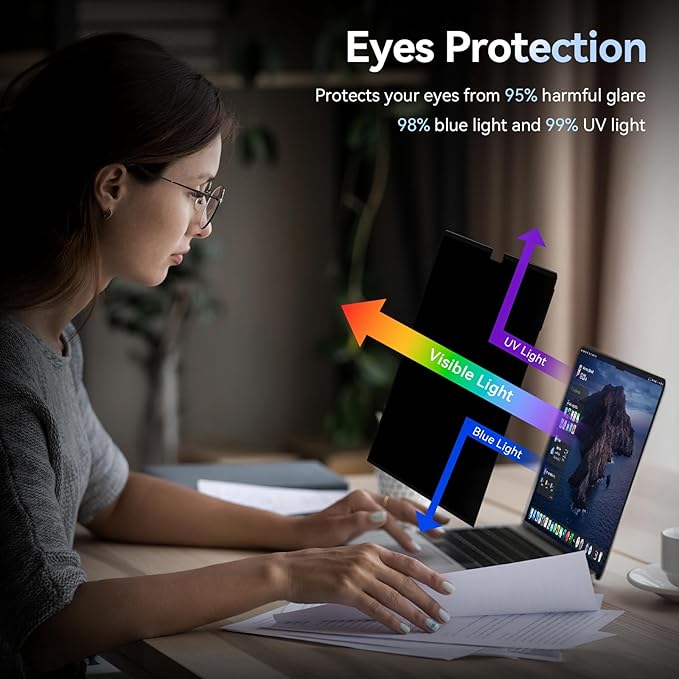 Privacy Screen Protector for MacBook Pro 14 Inch, Easy On/Off Removable Anti - Image 3