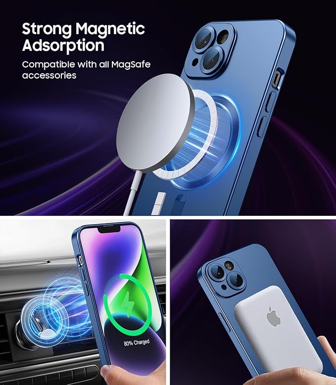 Magnetic for iPhone 14 Case Slim Soft Silicone Bumper Shockproof Metallic - Image 2