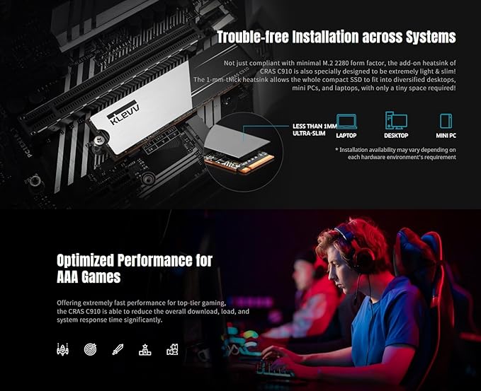 KLEVV CRAS C910 500GB M.2 2280 NVMe PCIe Gen4x4 Laptop & Desktop Internal SSD - Image 7