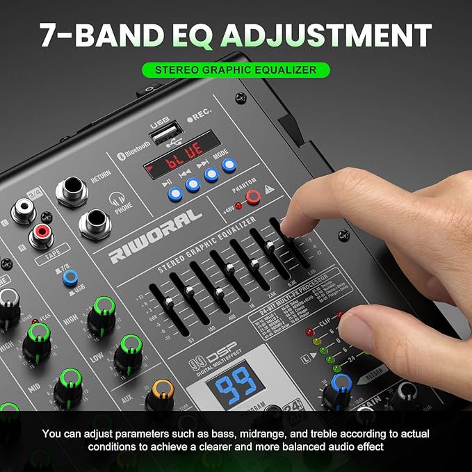 8 Channel Audio Interface DJ Mixing Sound Board 16 DSP Digital Effects - Image 8