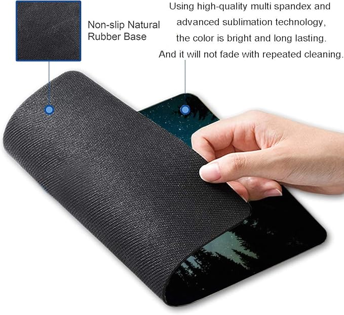 Milky Way Rises Over The Pine Trees Mouse Pad, Nature Mouse Pad, Custom Gaming - Image 2
