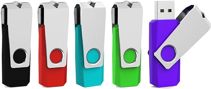 Aiibe 8GB Flash Drive 5 Pack 8GB USB 2.0 Flash Drive Memory Stick Thumbdrives by Aiibe