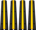 Happybuy 4 Pack of 1-Channel Rubber Cable Protector Ramps Heavy Duty 18000Lbs by Happybuy