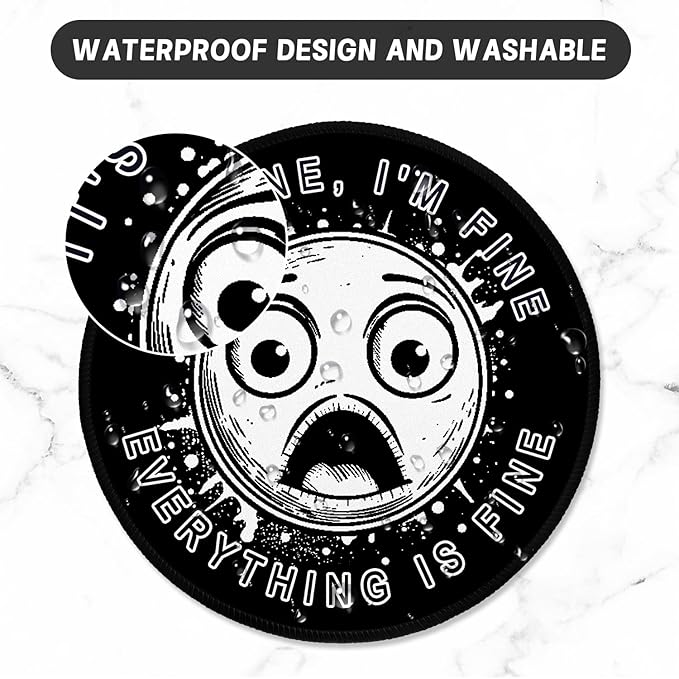 ITNRSIIET Round Mouse Pad with Stitched Edge Premium-Textured Waterproof - Image 5
