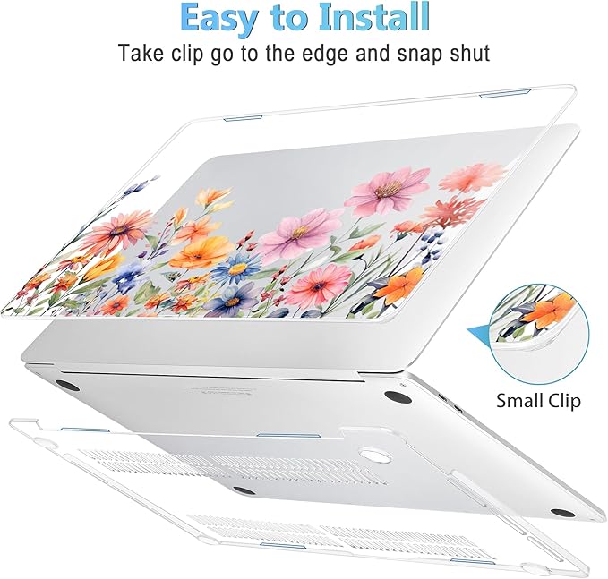 Mektron for MacBook Air 13 Case A1466/A1369, Snap-on Plastic Hard Shell Cover - Image 3