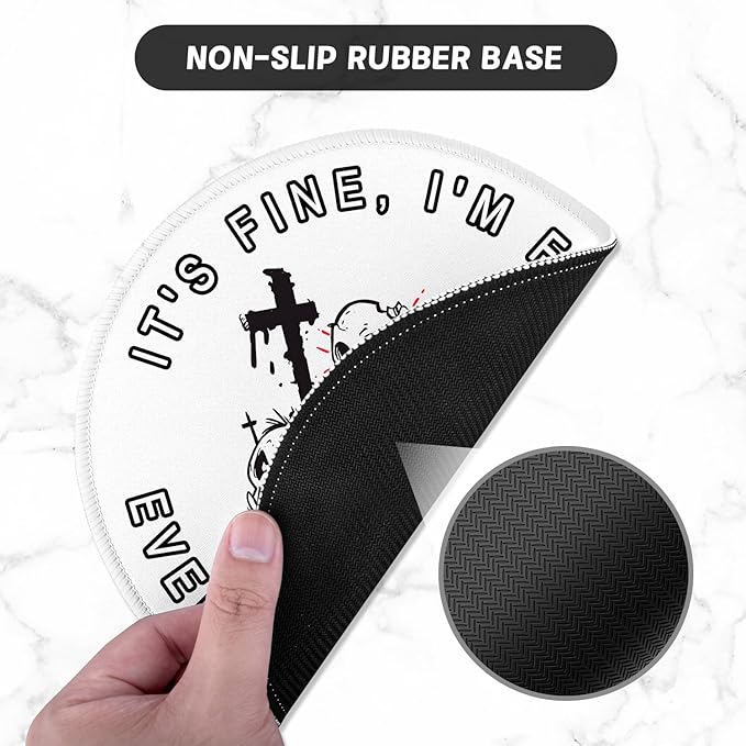 ITNRSIIET Round Mouse Pad with Stitched Edge Premium-Textured Waterproof - Image 3