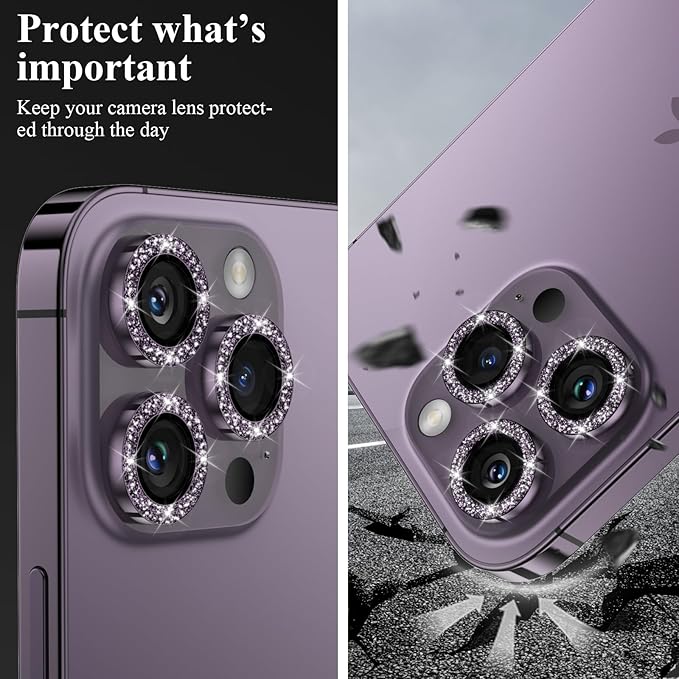 YWXTW Designed for iPhone 14 Pro/iPhone 14 Pro Max Camera Lens Protector Bling - Image 6