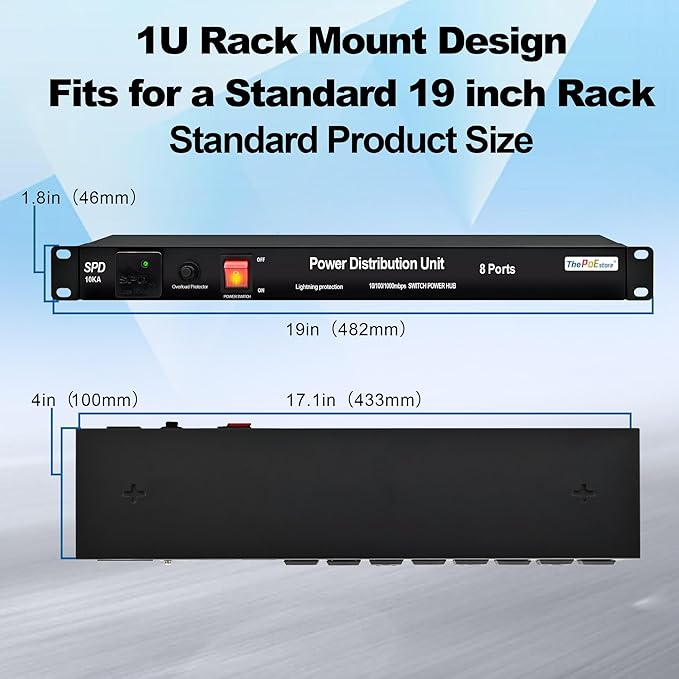 1U PDU Rackmount Power Strip - Image 7