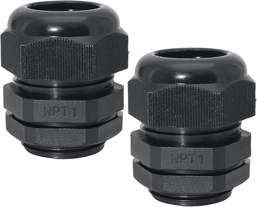 1" NPT Nylon Cable Glands, IP68 Waterproof Adjustable Cord Grip Cable Connector by Bonsicoky