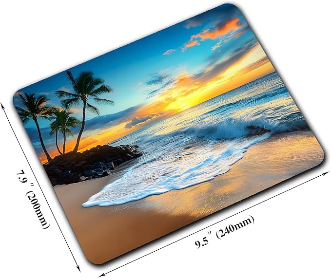 Sunset Beach Mouse Pads for Desk, Portable Wireless Computer Mouse pad Small - Image 2