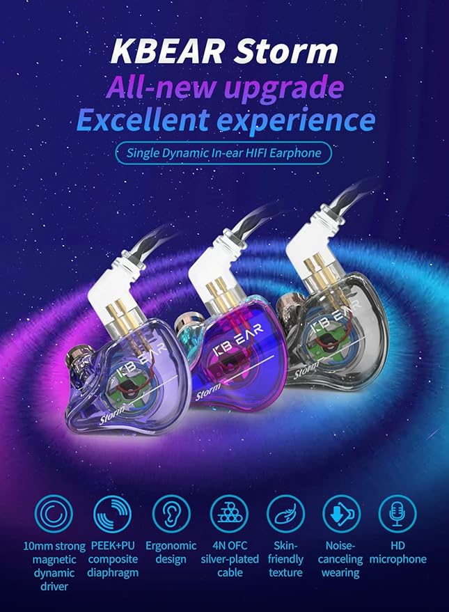 YINYOO KBEAR Storm Professional in Ear Headphones Monitor Earphones - Image 2