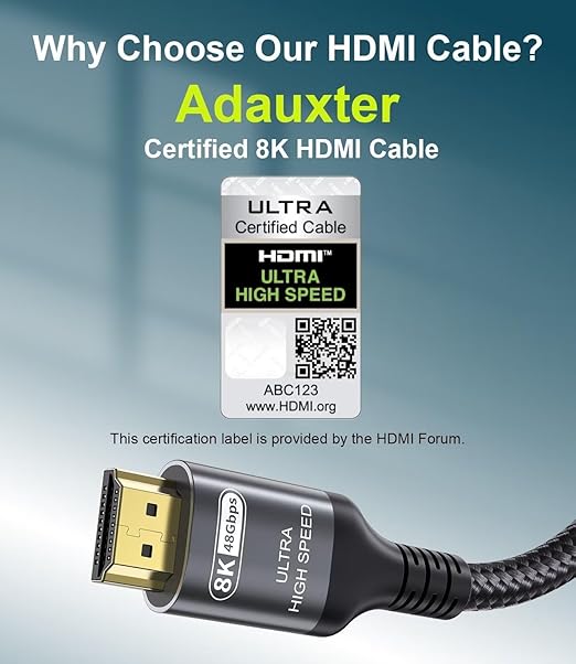 Certified 10K 8K HDMI 2.1 Cable 3.3 FT, 48Gbps Ultra High Speed HDMI Cable - Image 2