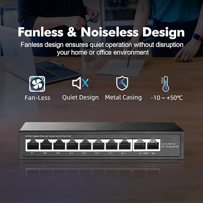 YuLinca 10 Port Mini Gigabit PoE Switch - Image 5