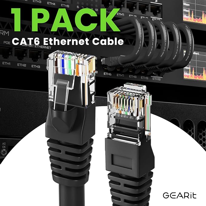 GEARit Cat 6 Ethernet Cable Cat6 Network Patch, Snagless Cord, Internet - Image 2