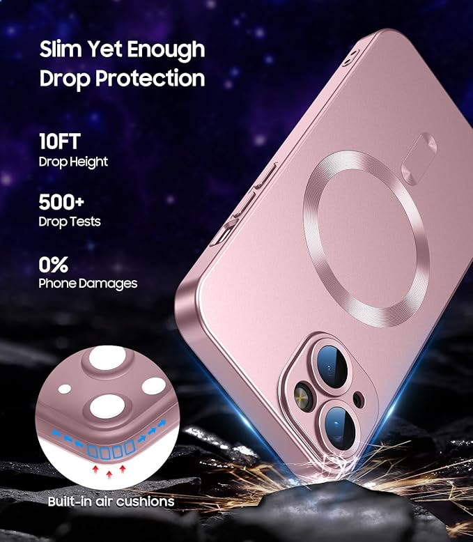 Magnetic for iPhone 13 Case Slim Soft Silicone Bumper Shockproof Metallic - Image 5