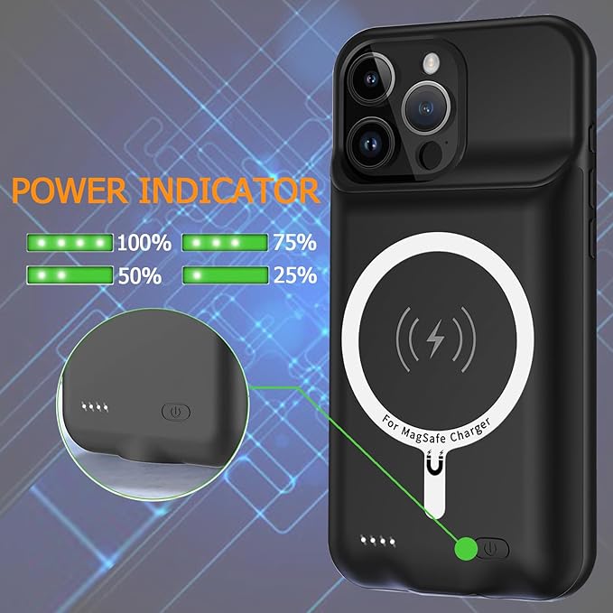 Battery Case iPhone 16 Pro, Upgraded 10000mAh Rechargeable Portable Extended - Image 4