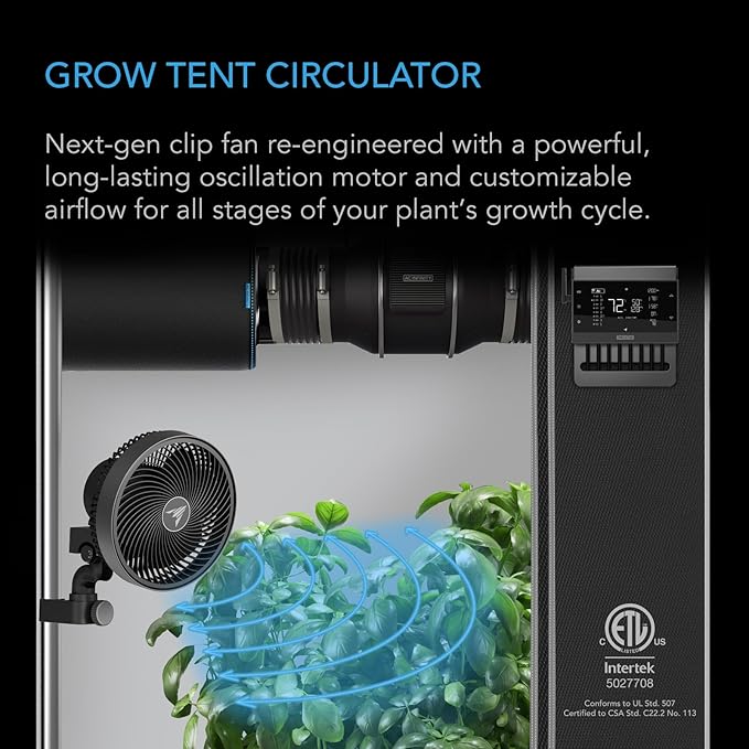 AC Infinity CLOUDRAY S6 2-Pack, Grow Tent Clip Fan 6” - Image 2