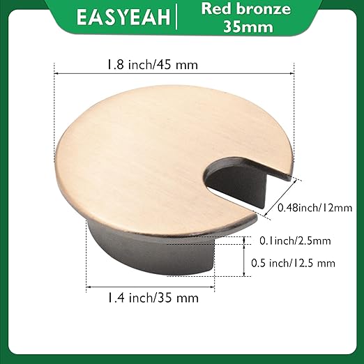 2 Pcs Desk Grommet 1-3/8" / 35 mm, Desk Cord Hole Cover, Cable Grommet Metal - Image 8