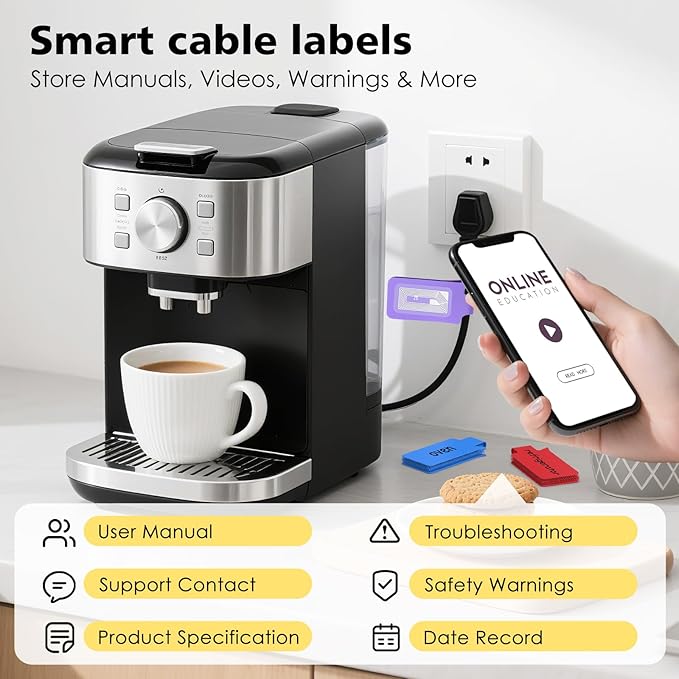24 Set Smart NFC Cable Labels - Image 2