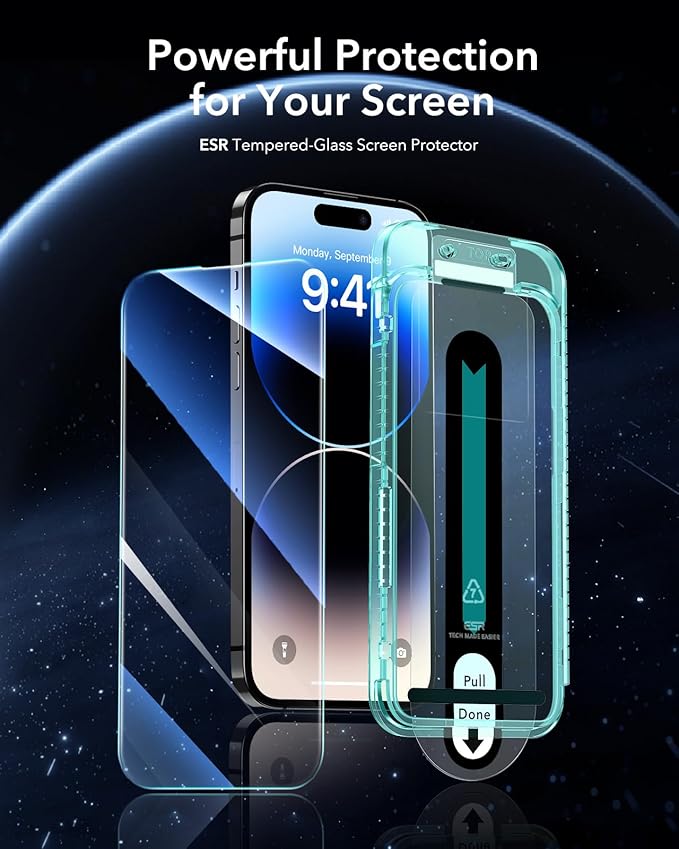 ESR 3 Pack for iPhone 14 Pro Max Screen Protector, Tempered Glass Film - Image 2