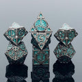 Green Black Nickel Finish Heavy Metal DND Dice Set by Unknown