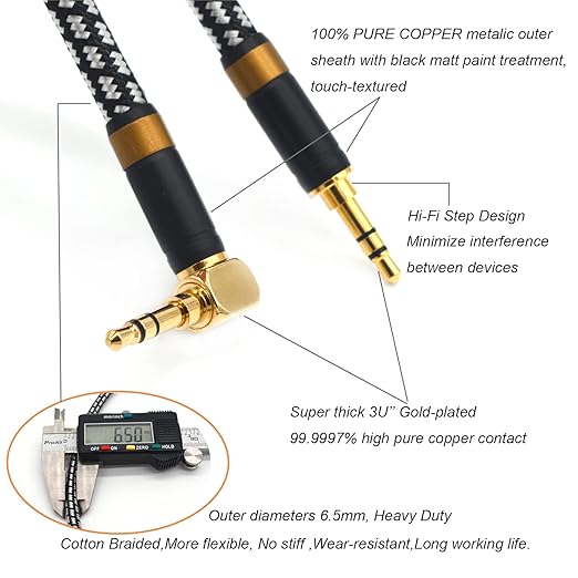 Aux Cord, Audiophile 3.5mm Stereo Audio Cable Unbreakable and Great - Image 3