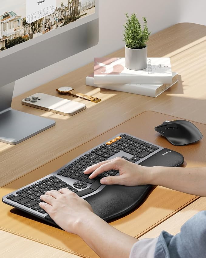 ProtoArc Ergonomic Keyboard Mouse, EKM01 Plus Full Size Wireless Bluetooth Ergo - Image 8