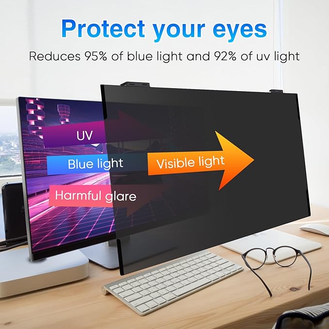 Computer Privacy Screen 23.6 Inch Magnetic, Removable Hanging Privacy Shield - Image 5