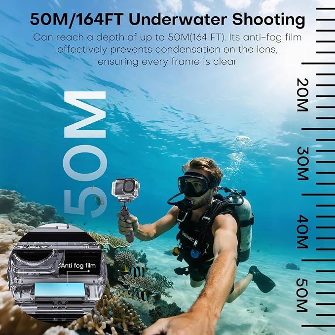 REYGEAK Waterproof Case for DJI Osmo Action 5Pro/4/3, 164FT/50M Underwater - Image 6