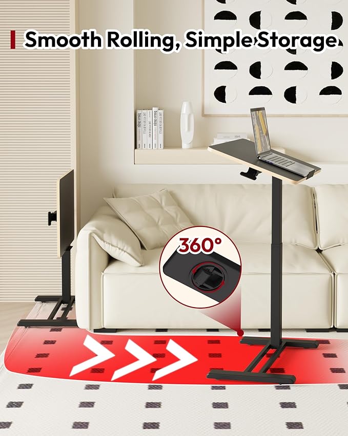 SANODESK Medical Adjustable Overbed Bedside Table - Image 5