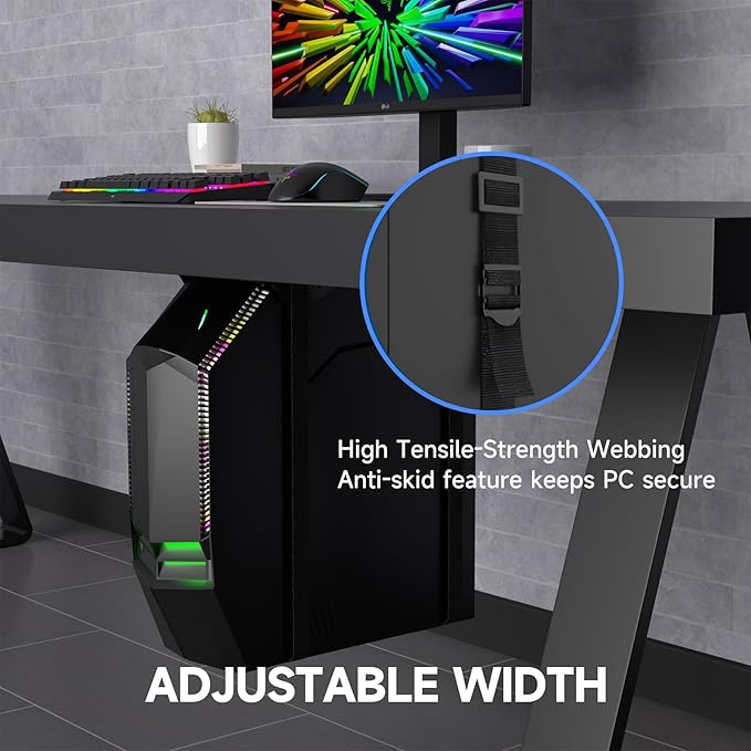 Suptek Uiversal PC Wall Mount, Computer Case CPU Holder Under-Desk PC Holder - Image 3