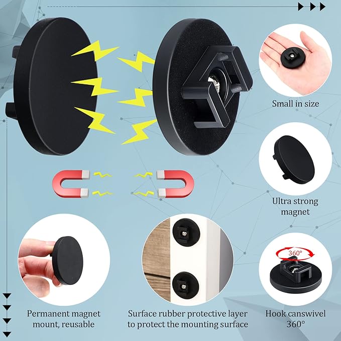 Yookeer 120 Pieces Magnetic Zip Tie Mount Multipurpose Cable Holder Magnets - Image 3