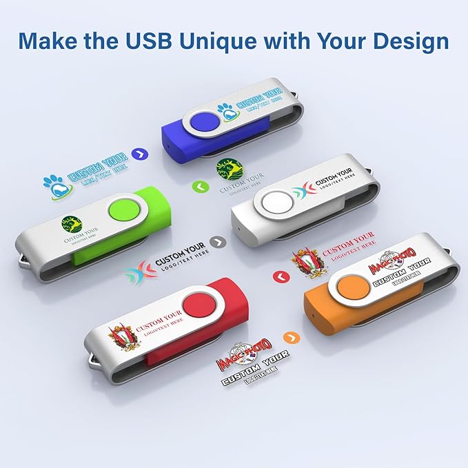 Personalized Flash Drives 32GB, Wooolken Customizable USB 2.0 Thumb Drives - Image 5