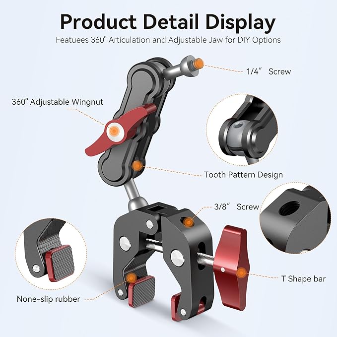 Camera Clamp Mount & 360°Ball Head Magic Arm - Image 4