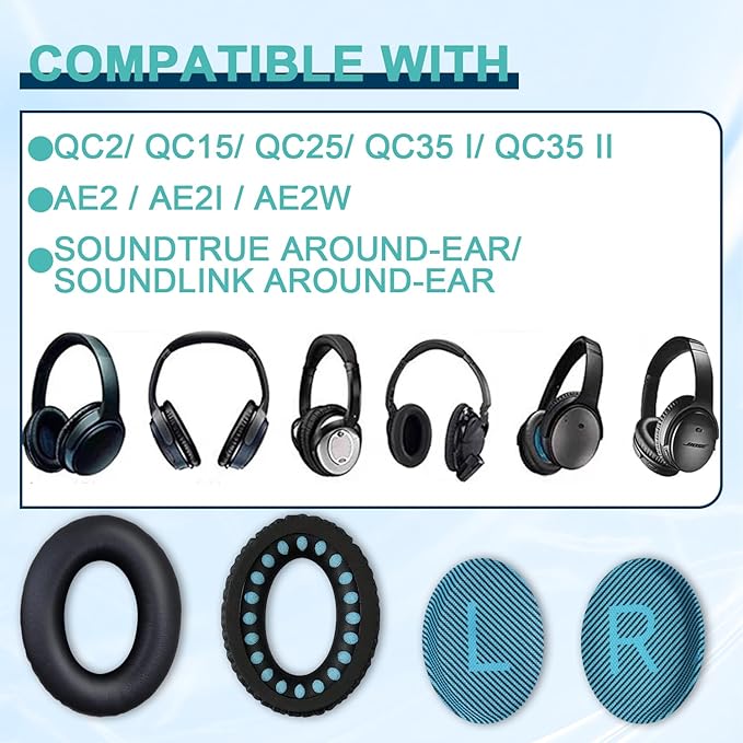 Replacement Earpads Cushions for Bose QuietComfort 35 & Quiet Comfort 35 II - Image 3