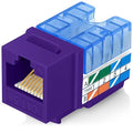 Everest 90° Angled RJ45 Cat5e Keystone Jacks 10-Pack in Purple by EverestMediaSolutions