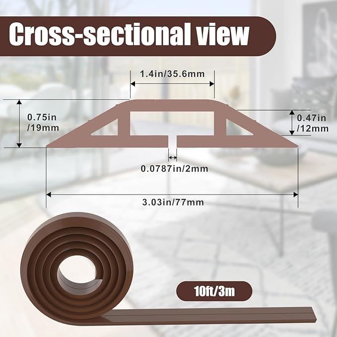 Eapele 10 ft Floor Cord Cover Heavy Duty Cable Protector, Cord Covers - Image 2
