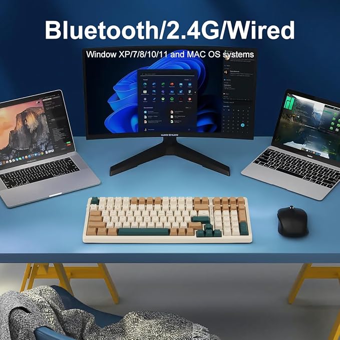 Wireless Mechanical Keyboard, Triple Mode 2.4G/USB-C/BT Gaming Keyboards 100 - Image 3