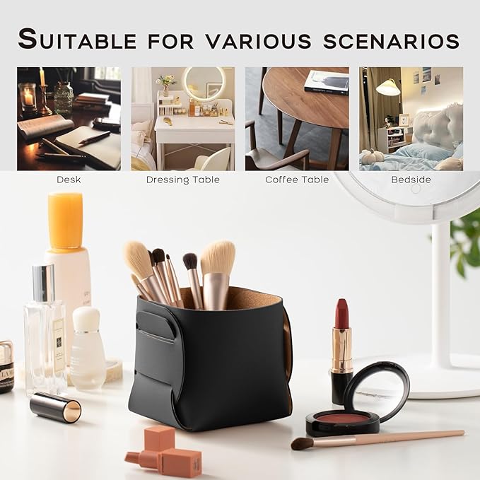 HOMIEAZICOZI 2-Pack Cork Leather Desk Accessories Storage - Image 5