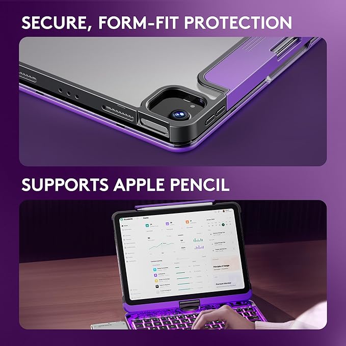 GUSGU Transparent Case with Wireless Keyboard - Image 8