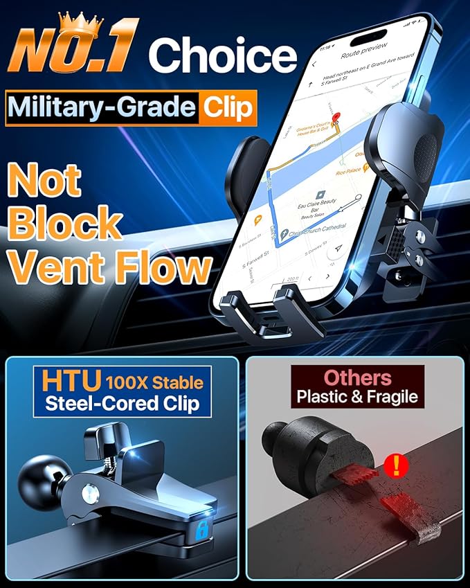 HTU 2025 Best Car Phone Holder 【Ultimate 5-in-1 & Upgraded 100+LBS Strongest - Image 7