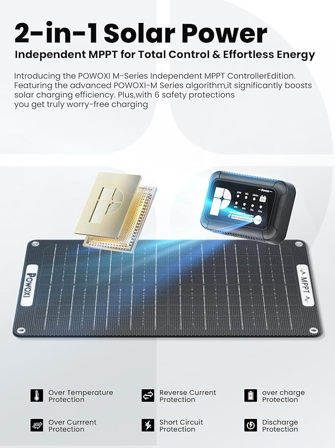 POWOXI 15W Solar Battery Charger: 12V Solar Car Battery Trickle Maintainer - Image 4