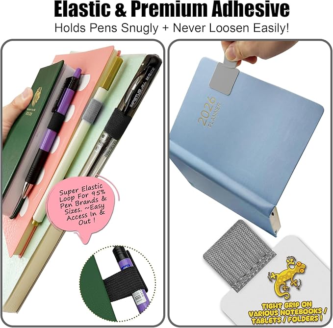 Pen Loop Holder for Notebook 12 Pack Self-Adhesive Stick On Pen Holder - Image 4